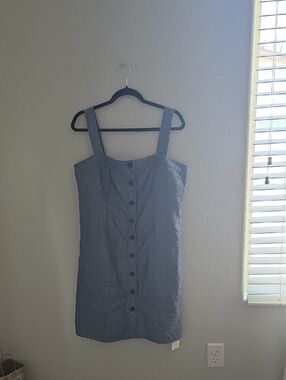 Derek Lam Blue Button-Front Mini Dress